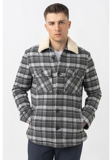 White Stone Aarau 58137 Slim Fit Kürklü Kaban - Antrasit