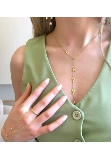 Kadın Gümüş Kolye - Y Model Kişiye Özel Isim Işıklı Kutuda Sevgiliye Eşe Hediye Gümüş