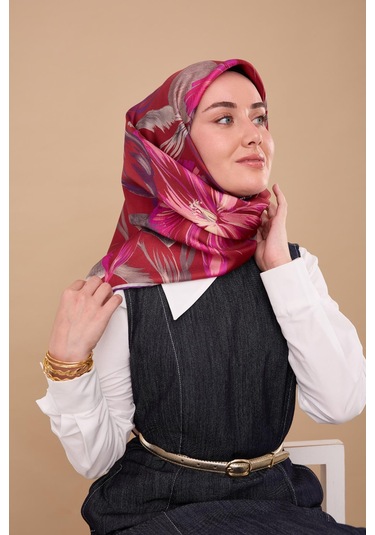 Silk Home Twill İpek Eşarp 11480-60 Bordo, Fuşya, Pembe, Mor, Gri, Krem