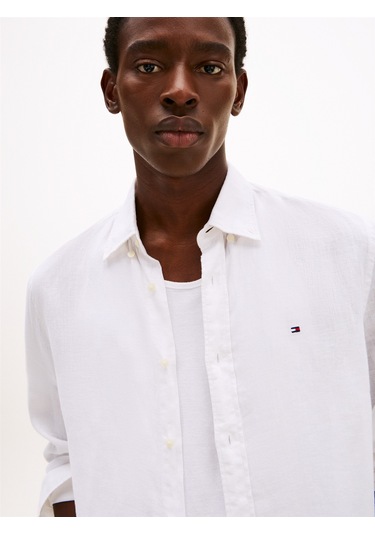 Pıgment Dyed Lı Solıd Rf Shırt Erkek Beyaz Gömlek - Mw0mw34602 Beyaz