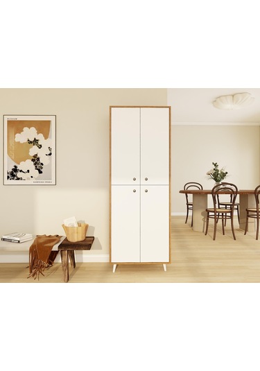 Vadi Çok Amaçlı Amalfi - Beyaz Renk Dolap Beyaz - Ceviz