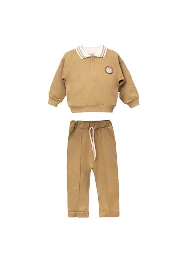 Bellamio Kids Polo Yaka Erkek Bebek İkili Takım Kahve