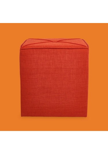 Just Home Kare Puf - Kiremit - 43x40x40 Cm Kiremit