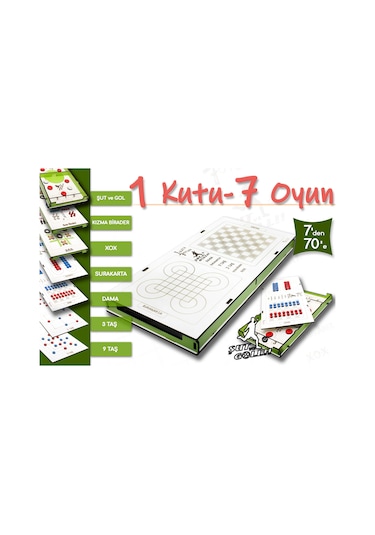 7li Oyun Seti(şut ve Gol.kızma Birader.xox.surakarta.dama.3-9taş)