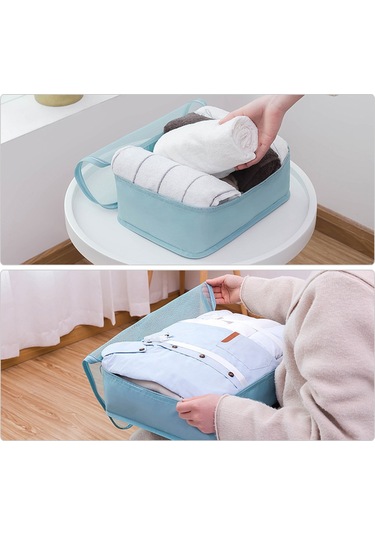 Monyee 9 Parça Polyester Organizer Seti: Seyahat & Ev İçin Kıyafet, Ayakkabı, Kozmetik Ve Elektronik Depolama Çantaları - Bej