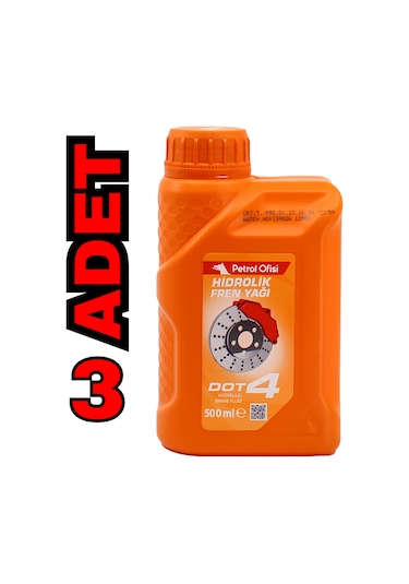 Petrol Ofisi Dot 4 Hidrolik Fren Yağı 3X500 ML
