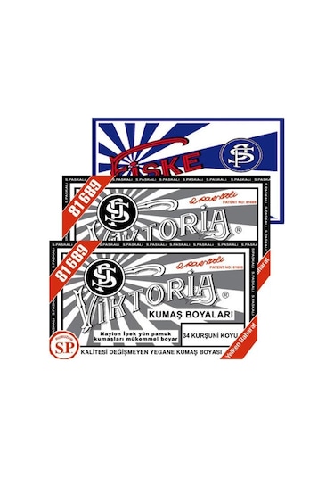 Viktoria Kumaş Boyası Koyu Kurşuni 2Pk+Fiske Sabitleme 1Pk
