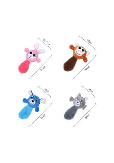 Renkli Sesli Peluş Köpek Isırma Oyuncağı