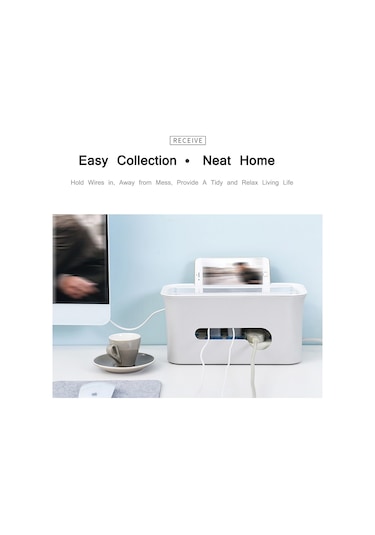 Vkemall Priz Kablo Yönetim Kutusu Kablo Kutusu Organizatör Güç Şeridi Kablo Gizleyici Kutu Ka