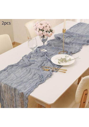 Homyl 2x Şifon Masa Örtüsü Parti Malzemeleri Düğün Gelin Duşu Mavi