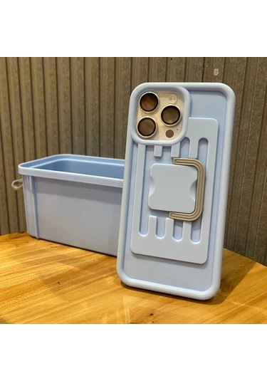 Elmpaly İphone 12 Pro Mavi Çapraz Body Depolama Kutulu Telefon Kılıfı