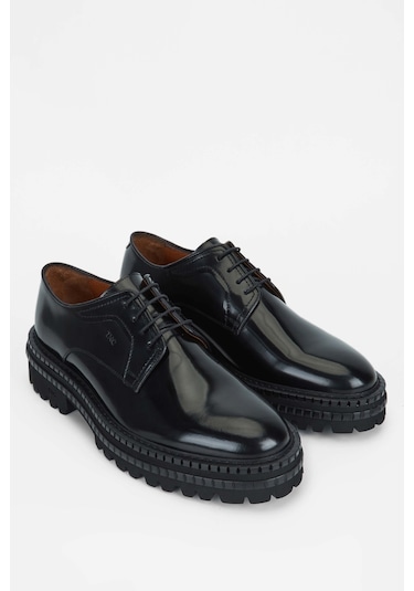 Tamer Tanca Erkek Hakiki Deri Siyah Açma Casual Ayakkabı 537 3253 Erk Ayk Sk23/24 Sıyah Acma Siyah