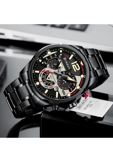 Curren 8395 Çelik Kayışlı Quartz Kol Saati Siyah