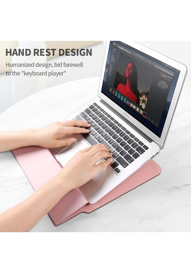 4'ü 1 Arada Evrensel Dizüstü Bilgisayar Tutucu Pu Su Geçirmez Koruma Bilek Dizüstü Bilgisayar Çantası, Boyut: 15 / 16 İnç Yeşil