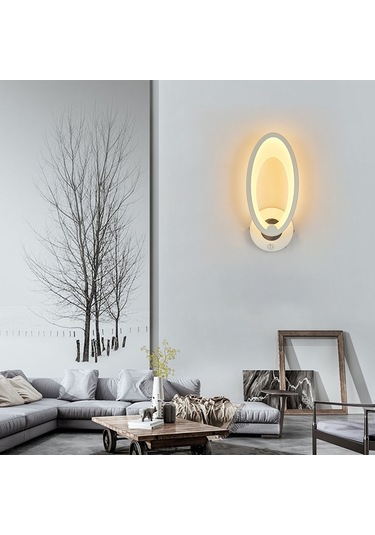 Yunboo Led Duvar Lambası 3000k Sıcak Işık 10w Enerji Tasarruflu 85-265v Açma/kapama Anahtarlı Odalar İçin Modeller:3062 Beyaz