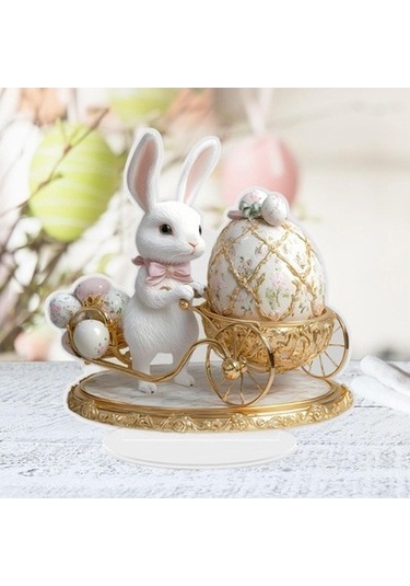 Lijinxu 2d Paskalya Tavşanı Dekoru Bahçe Tabelası Dolap 20cmx20cm