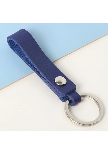 Stmanyael Yapımı Deri Çift Araba Anahtarlık - Şık Ve Pratik K5059mavi