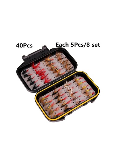 Yuntech01 40 Adet Su Geçirmez Abs Kutulu Orman Balıkçılığı Sünger Seti - Keskin Karbon Çelik İğneler, Farklı Balık İhtiyaçları İçin Uygun