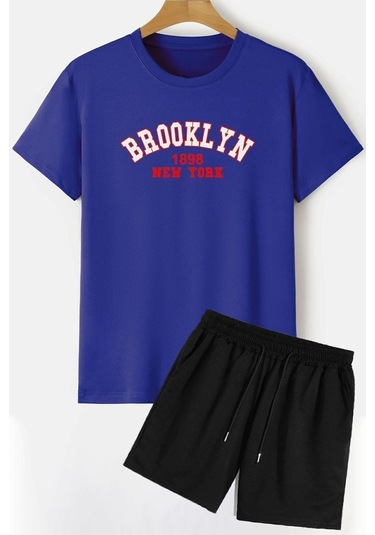 Brooklyn Şort T-shirt Eşofman Takımı Mavi