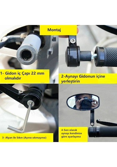 Gidon Ayna Seti Renkli Tüm Motorlara Uyumlu(Mavi Ca... 506599987