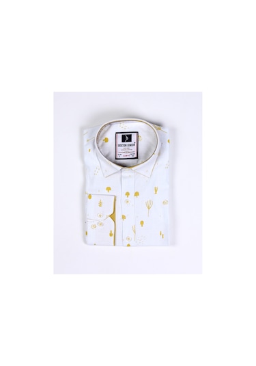 Doctor Junior Erkek Çocuk Katlanır Kollu Slim Fit Gömlek Sarı