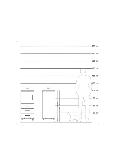 Hyperion Komodin 2 Raflı 3 Çekmeceli Tek Kapaklı 44x44x106 Ay... Aytaşı
