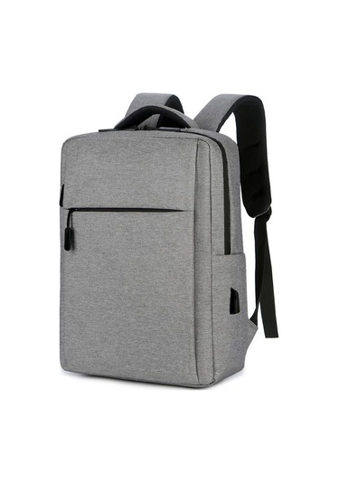 Gri Oxford Kumaş Laptop Sırt Çantası, Minimalist Bilgisayar Çantası, Usb Şarjlı Sırt Çantası, Erkek Ve Kadın Günlük İş Bilgisayarı Çantası