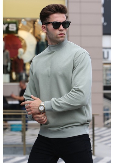 Madmext Madmext Mint Yeşili Balıkçı Yaka Sweatshırt 5301-mint Yeşili Mint