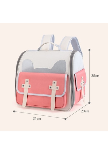 Cbtx Açık Kedi Sırt Çantası Büyük Kapasiteli Nefes Alabilen Evcil Hayvan Çantası Model 7 Pembe