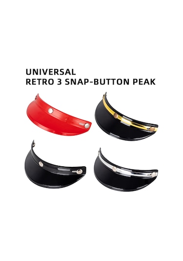 Jeehugo Motosiklet Kaskı Üçlü Kanca Şapka Önlüğü - Klasik 3/4 Kask Güneş Koruyucu Pc Malzeme Kırmızı