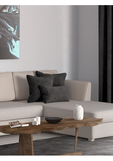 Br Perle Home Daily Series Siyah Renk Kırlent Yastık Kılıfı Siyah