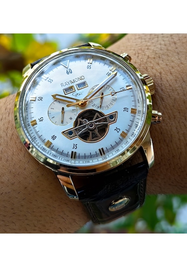 Raymond Star Seri Otomatik Erkek Kol Saati Altın
