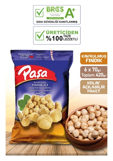 Paşa Kuruyemiş Paşa Fındık İçi 6 x 70 G