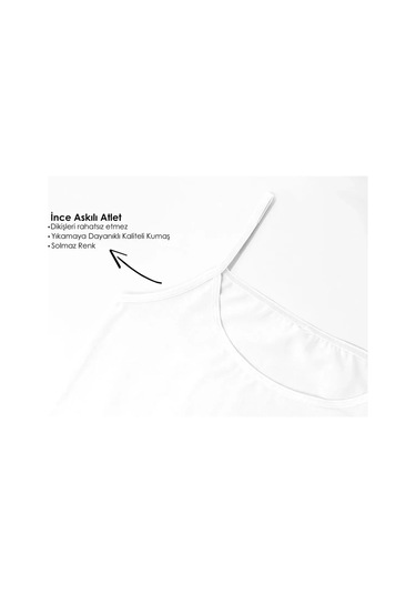 3'lü Kadın Ribana Pamuklu İp Askılı Atlet 001