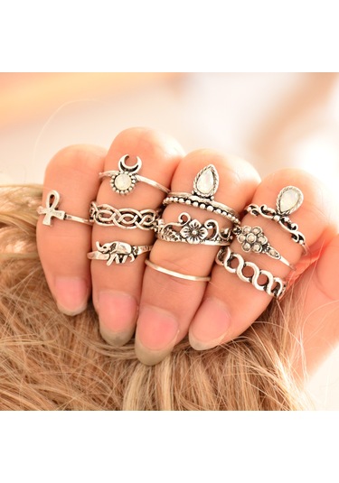 Şık Mücevher Retro Saray Yapay Elmas Yüzük Etnik Stil El Mücevherleri Amazon Aliexpress İndirimi Diğer