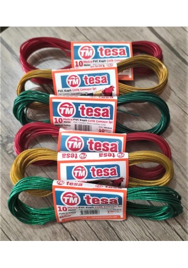 Tesa Çelik Çamaşır İpi 10 Mt 6 Adet Tm-010 Renkli