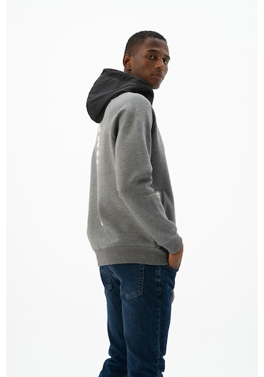 AR-MA Arma Erkek Kanguru Cepli Kapüşonlu Sweatshirt K24254928301 Gri