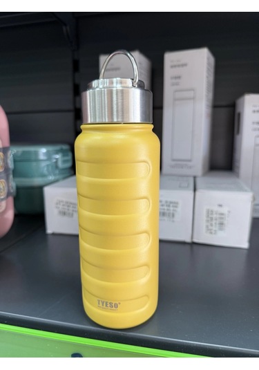 Paslanmaz Çelik Termos Su Şişesi 360ml Vakumlu Kapak Sarı İthal Ürün Sarı
