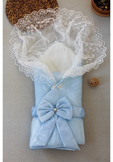 Kumru Kristal Kı Bebek Kundağı Unisex Bebek Dış Kundak Battaniyesi Hastane Çıkışı Kundak Battaniye Mavi