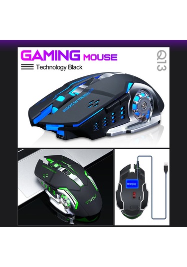 Geeroyoo T-wolf Q13 Kablosuz Fare - 3 Dpı Ayarı, Şarj Edilebilir, Sessiz Tıklama, Pc/laptop İçin Ergonomik Tasarım Diğer