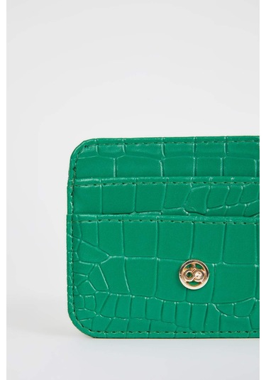 Defacto Kadın Suni Deri Croco Kartlık W2526AZNSGN1 Yeşil