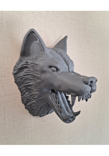Gri Kurt - Duvar Dekorasyonu Ve Kulaklık Tutucu