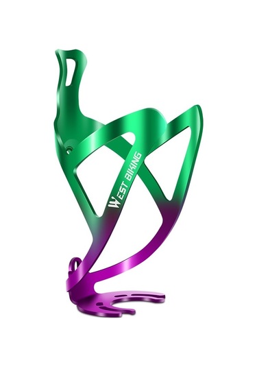 West Bıkıng Bisiklet Alüminyum İçecek Şişesi Tutucu, Renk: Yeşil Mor Degrade Çok Renkli