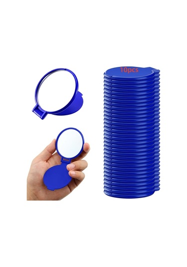 Willowhaven 10 Adet Beyaz Makyaj Aynası, Taşınabilir Yuvarlak Kompakt Çerçeveli Seyahat Aynası Beyaz