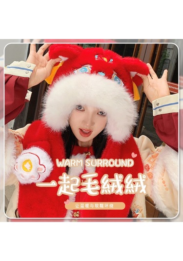 Şık Kışlık Polar Şapka, Kulaklıklı Kalın Ve Sıcak Polar Şapka, Stil 2 Beyaz