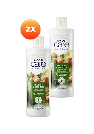Avon Care Avakado Ve Badem Yağı İçeren Şampuan Ve Saç Bakım Kremi 700 Ml. İkili Set