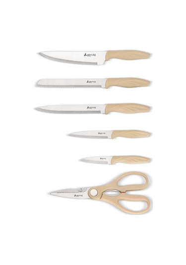 Aryıldız Benton 7 Parça Blok Bıçak Seti 260005 Krem