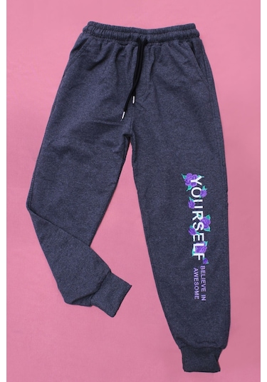 Fyk Kids Kız Çocuk 3'lü Baskılı Eşofman Altı Lacivert