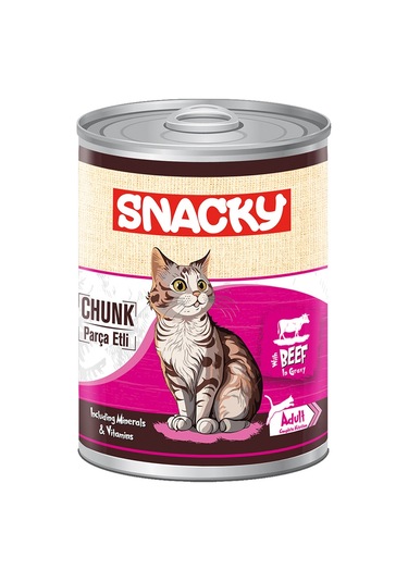 Snacky Parça Etli Sığırlı Yetişkin Kedi Konserve 400 Gr