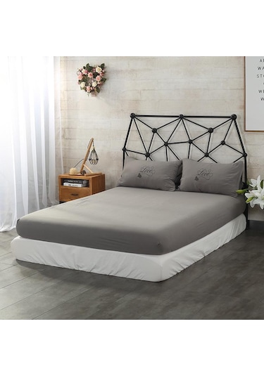 Koyu Gri Konfor Yatak İpeksi Yumuşak Konfor Çarşafları Fırçalanmış Mikrofiber Polyester Derin Cep Yatak Örtüsü Su Geçirmez Levha